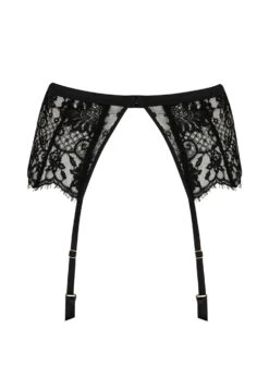 Hera Suspender Belt (Black) -BLUEBELLA Sales Store coco de mer hera suspender belt black lace silk luxury lingerie G