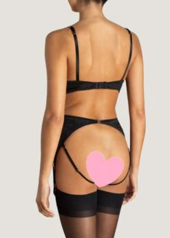 Olympia Open Suspender Knicker -BLUEBELLA Sales Store coco de mer london olympia open suspender knicker ouvert bottom black gold luxury designer sexy lingerie E copy