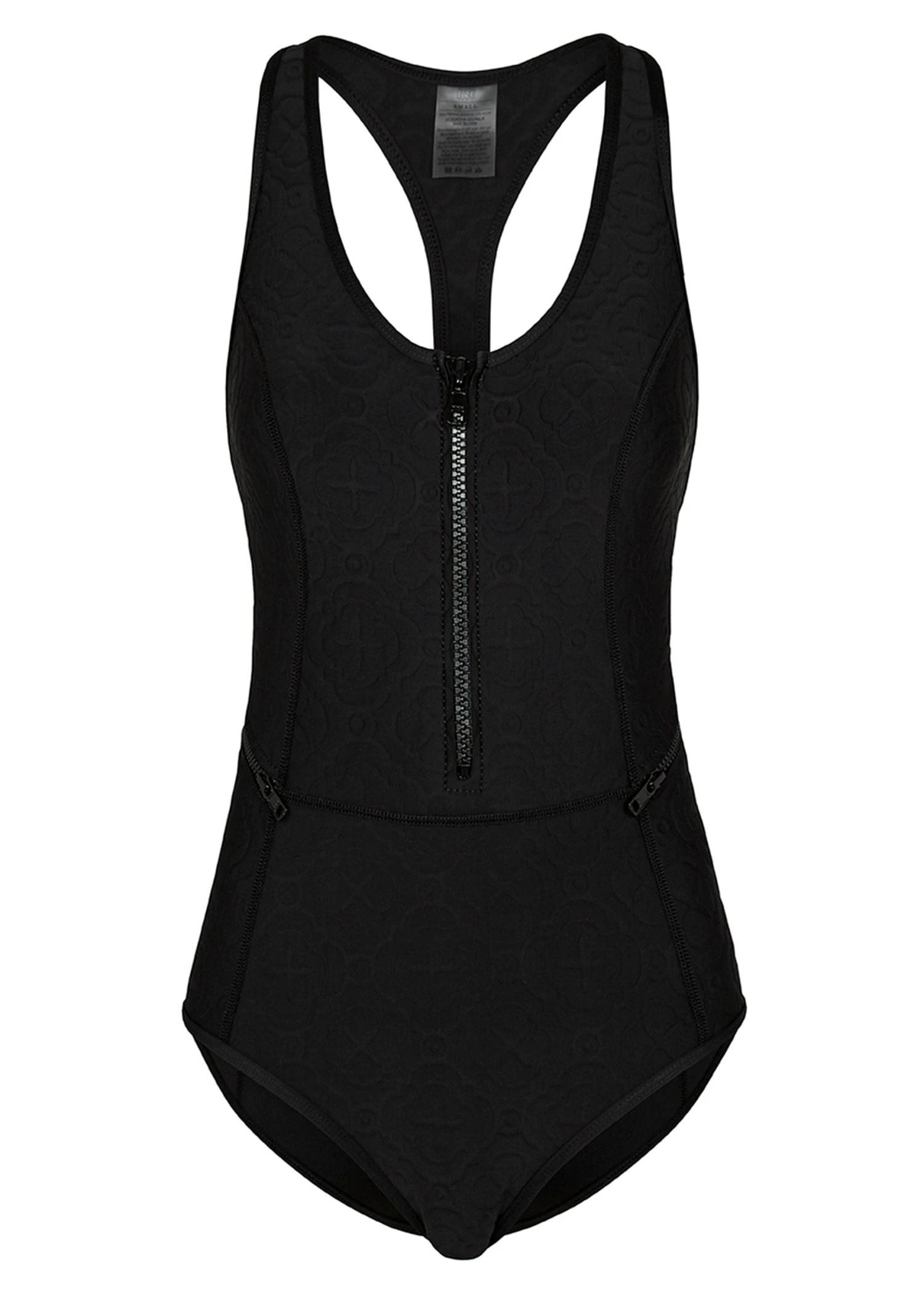 Oasis T Back One Piece Swimwear (Black Embossed) 1 Oasis T Back One Piece Swimwear (Black Embossed)