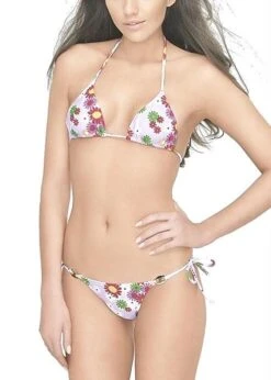Daisies Pink Triangle Top & String Tie Bottoms