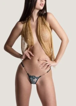 Royal Meadows (Green) Luxury Mini G-String 5 Royal Meadows (Green) Luxury Mini G-String -BLUEBELLA Sales Store lucky cheeks royal meadows green luxury g string thong sexy lingerie bottoms E copy