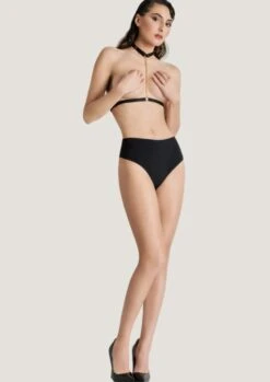 Maison Close Tapage Nocturne Black Openable High Waist Thong -BLUEBELLA Sales Store maison close tapage nocturne black openable high waist thong with handcuff sexy lingerie K