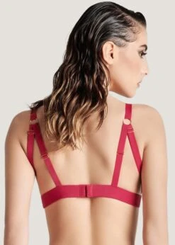 Maison Close Tapage Nocturne Naked Triangle Bra (Red) -BLUEBELLA Sales Store maison close tapage nocturne naked triangle bra red cupless open bra sexy lingerie C