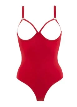 Maison Close Tapage Nocturne Open Cup Bodysuit (Red)