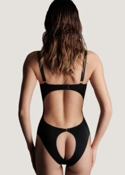 Maison Close Tapage Nocturne Open Cup Bodysuit (Black) -BLUEBELLA Sales Store maison close tapage nocturne ouvert bodysuit black cupless body open back sexy lingerie C