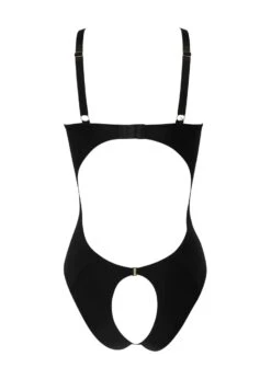 Maison Close Tapage Nocturne Open Cup Bodysuit (Black) -BLUEBELLA Sales Store maison close tapage nocturne ouvert bodysuit black cupless body open back sexy lingerie F
