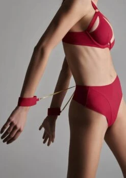 Maison Close Tapage Nocturne Red Openable High Waist Thong -BLUEBELLA Sales Store maison close tapage nocturne red openable high waist thong with handcuff sexy lingerie H