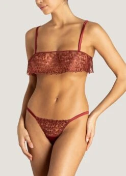 Lola Bandeau Bra (Red Leopard) -BLUEBELLA Sales Store muse by coco de mer lola bandeau bra soft bralette red leopard lace sexy luxury lingerie D