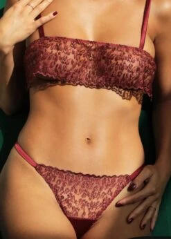 Lola Bandeau Bra (Red Leopard) -BLUEBELLA Sales Store muse by coco de mer lola bandeau bra soft bralette red leopard lace sexy luxury lingerie G