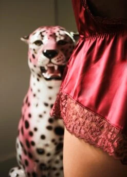 Lola Teddy (Red Leopard) 13 Lola Teddy (Red Leopard) -BLUEBELLA Sales Store muse by coco de mer lola teddy red leopard lace sleepwear loungewear sexy luxury lingerie F