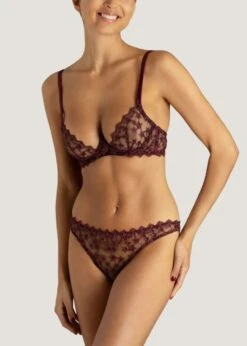 Stella Plunge Bra (Plum) -BLUEBELLA Sales Store muse by coco de mer stella plunge bra plum lace underwired luxury lingerie D