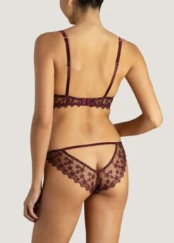 Stella Plunge Bra (Plum) -BLUEBELLA Sales Store muse by coco de mer stella plunge bra plum lace underwired luxury lingerie E