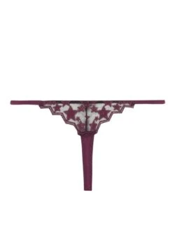Stella Thong (Plum) 11 Stella Thong (Plum) -BLUEBELLA Sales Store muse by coco de mer stella thong plum lace luxury lingerie F
