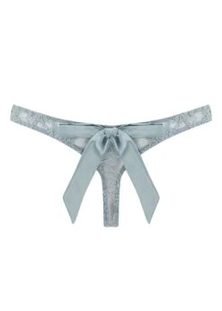 Viola Bow Back Thong 10 Viola Bow Back Thong -BLUEBELLA Sales Store muse coco de mer viola satin bow back lace thong pale blue sexy lingerie E
