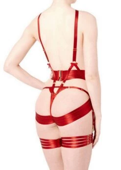 Asobi (Burnt Red) Harness -BLUEBELLA Sales Store sigh04br bordelle asobi body harness suspender red sexy lingerie e