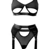 Anda Open Bra, Thong & Garter Belt Set
