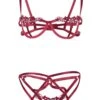 Brenda (Burgundy) Open Bra & Thong Set