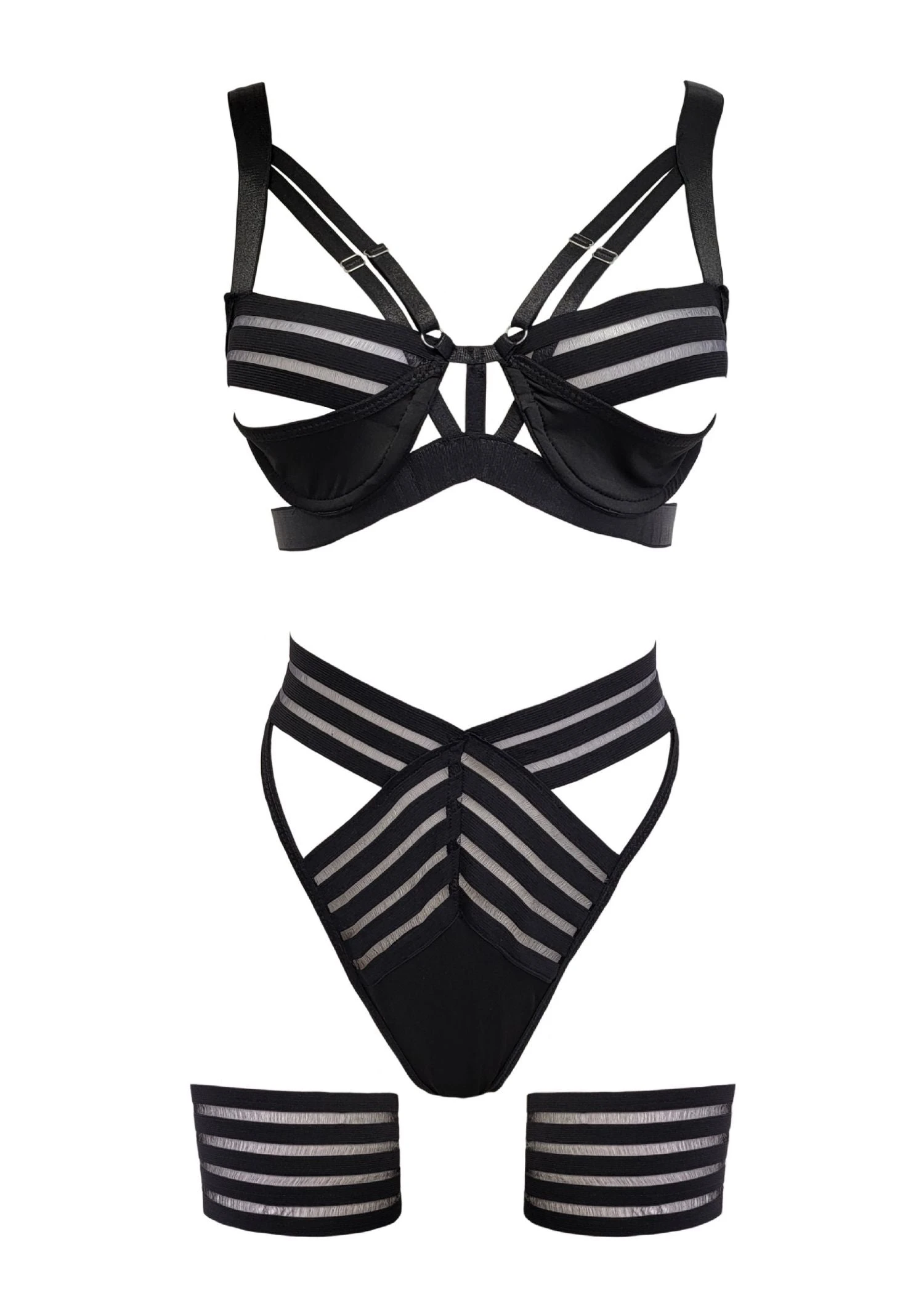 Coco Open Bra, Thong And Garter 1 Coco Open Bra, Thong And Garter