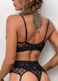 Perrie Bra, Thong & Suspender Belt -BLUEBELLA Sales Store unleashed perrie mesh underwire bra thong suspender garter black sexy lingerie set C