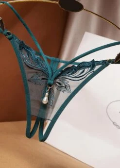 Stella Crotchless Pearl Thong -BLUEBELLA Sales Store unleashed stella crotchless thong with pearl green sexy lingerie C