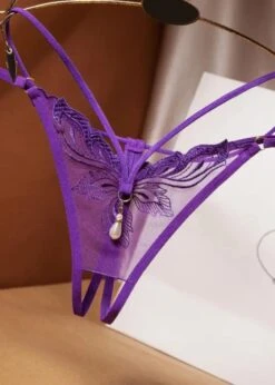 Stella Crotchless Pearl Thong -BLUEBELLA Sales Store unleashed stella crotchless thong with pearl purple sexy lingerie C