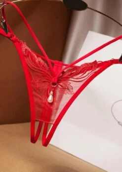 Stella Crotchless Pearl Thong -BLUEBELLA Sales Store unleashed stella crotchless thong with pearl red sexy lingerie C