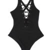 Blake Black Lace Up Front Swimsuit